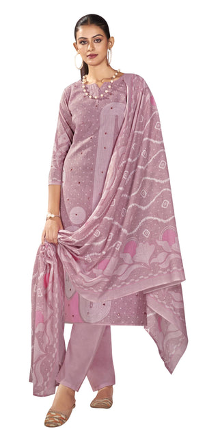 DRAVINAM Trends Women's Unstitched Salwar Suit Dress Material - Cotton Digital Printed Organza Embroidered Kameez II Unstitch Bottoms II Cotton Dupatta
