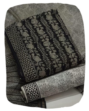 DRAVINAM Trends Jaipuri Hand Block Print Pure Kota Doriya Unstitched Suit Dress Material with Kota Doriya Hand Printed Dupatta