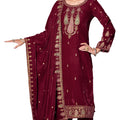 DRAVINAM Trends Women's Unstitched Winter wear Premium Velvet Embroidered Salwar suit Dress Material with Dupatta and Unstitch Bottoms