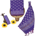 Women's Unstitched Chanderi Salwar Suit Dress Material with Cotton Bottom & Printed Chanderi Dupatta (Purple)