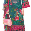 DRAVINAM Trends Cambric Cotton Pakistani Embroidered Suit Dress Material with Unstitched Bottoms and Cotton Dupatta
