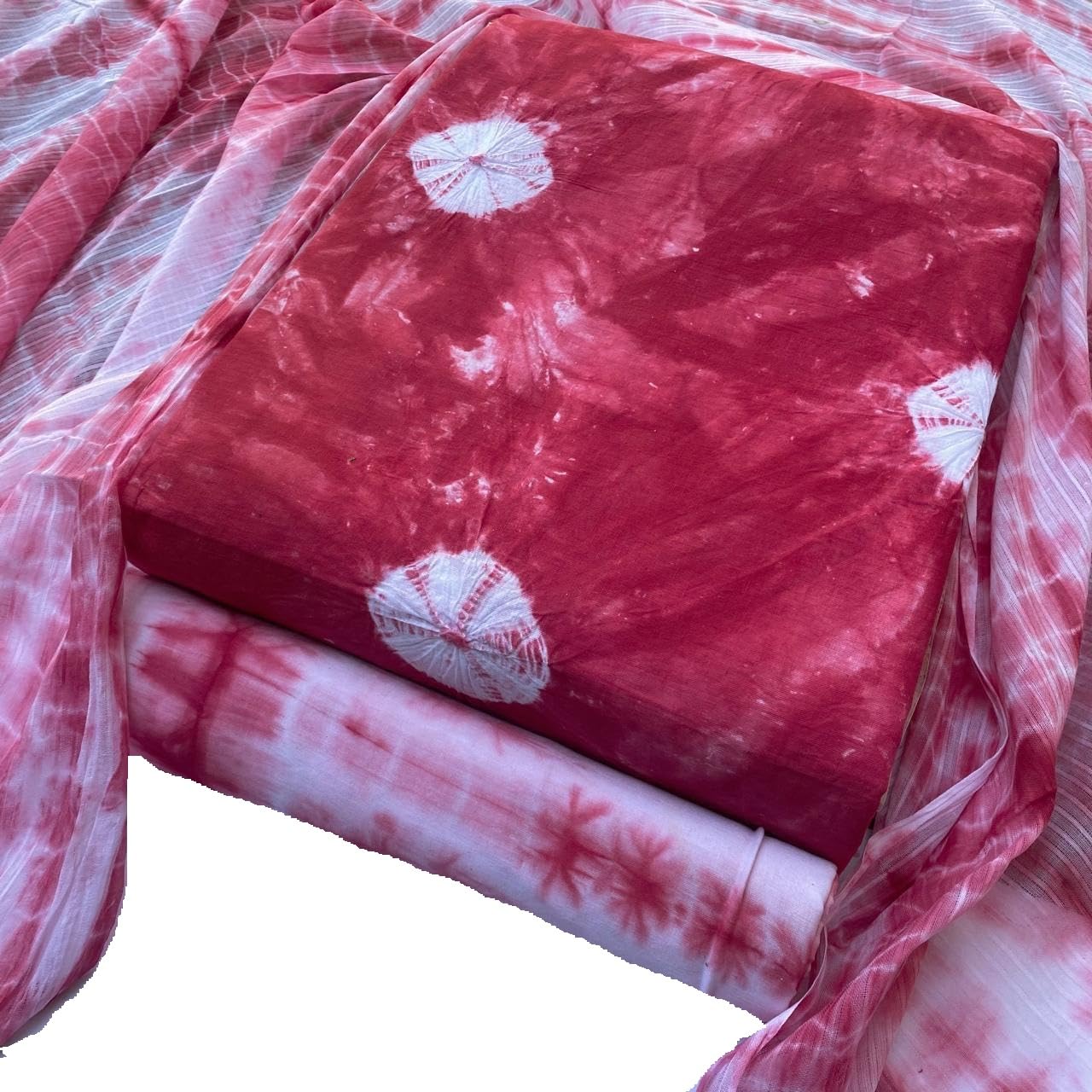 DRAVINAM Trends Unstitched Jaipuri Handmade Wax Batik Print Soft Cotton Dress Material with Dupatta