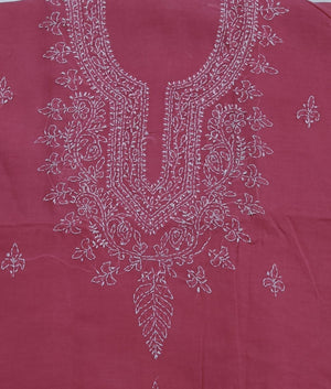 DRAVINAM Trends Women’s Cotton Unstitched Chikankari Suit Set with Dupatta & Bottom | Hand-Embroidered Lucknowi Dress Material | Premium Ethnic Wear for Women | Free Size (3-Piece)