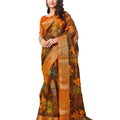 DRAVINAM Trends Women's Jacquard Jute Cotton Saree with Blouse Piece (Or_1_Blue, Firozee)