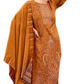 DRAVINAM Trends Women's Unstitched kanni Weaving Woollen Pashmina Salwar Kameez Dress Material with Pure Wool Pashmina Kaani Weaving Shawl Dupatta (Free Size_Yellow)