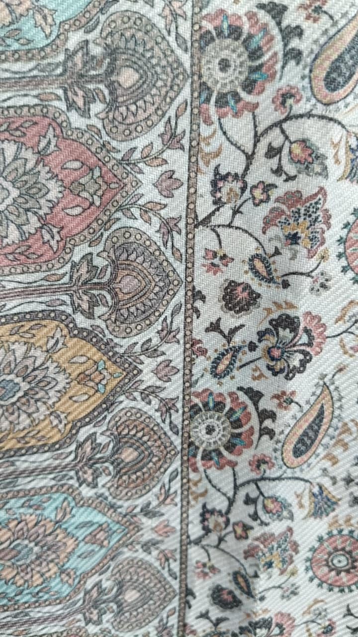 DRAVINAM Trends Women's Winter Wear Unstitched Warm Digital Printed Kani Kashmiri Toosh Pashmina Wool Salwar Suit Dress Material with Digital Printed Toosh Pashmina Shawl