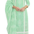 DRAVINAM Trends Unstitched Women Suit Material – Handwork and Lacework Cambric Cotton Printed Top, Cotton Bottoms and Cotton Mal Mal Printed Dupatta