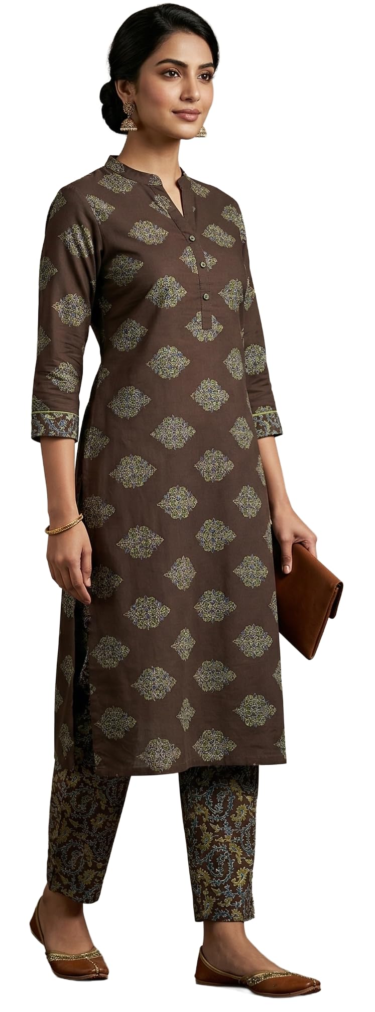 DRAVINAM Trends Jaipuri Print Cambric Cotton Unstitched Salwar Suit Dress Material for Women (Kurta Pant Fabric set)