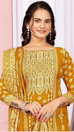 DRAVINAM Trends Women's Unstitched Winter Wear Digital Printed Heavy Woolen Pashmina Salwar Suit Dress Material with Printed Shawl Dupatta