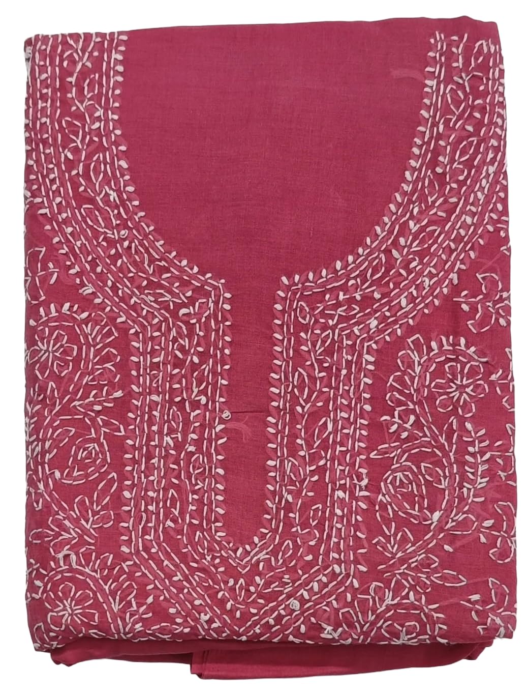 DRAVINAM Trends Women’s Cotton Unstitched Chikankari Suit Set with Dupatta & Bottom | Hand-Embroidered Lucknowi Dress Material | Premium Ethnic Wear for Women | Free Size (3-Piece)