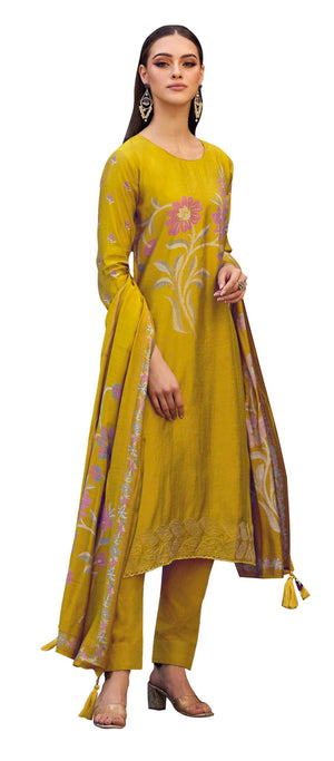 DRAVINAM Trends Women's Pure Viscose Pashmina Fancy Work Digital Printed Salwar suit Dress Material with Pure Viscose Pashmina Shawl Dupatta