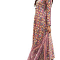 Women's Digital Printed Unstitch Cotton Palazzo Suit Dress Material with Cut work Embroidery and Japan Chiffon Chunni (Pink)