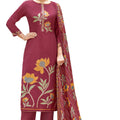 DRAVINAM Trends Women's Unstitched Salwar Suit Dress Material Modal Silk Discharge Foil Print Embroidered Kameez Plain Unstitched Bottoms and Modal Silk Discharge Foil Print Dupatta