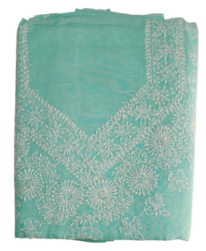 DRAVINAM Trends Women’s Cotton Unstitched Chikankari Suit Set with Dupatta & Bottom | Hand-Embroidered Lucknowi Dress Material | Premium Ethnic Wear for Women | Free Size (3-Piece)