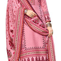 DRAVINAM Trends Women's Border Printed Pashmina Unstitch Winter Wear Salwar Suit Dress Material with Swaroski Work – Comes with Spun Dyed Bottom & Soft Woolen Shawl Dupatta