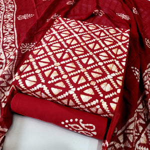 DRAVINAM Trends Unstitched Jaipuri Handmade Wax Batik Print Soft Cotton Dress Material with Dupatta