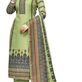 DRAVINAM Trends Women's Border Printed Pashmina Unstitch Winter Wear Salwar Suit Dress Material with Swaroski Work – Comes with Spun Dyed Bottom & Soft Woolen Shawl Dupatta