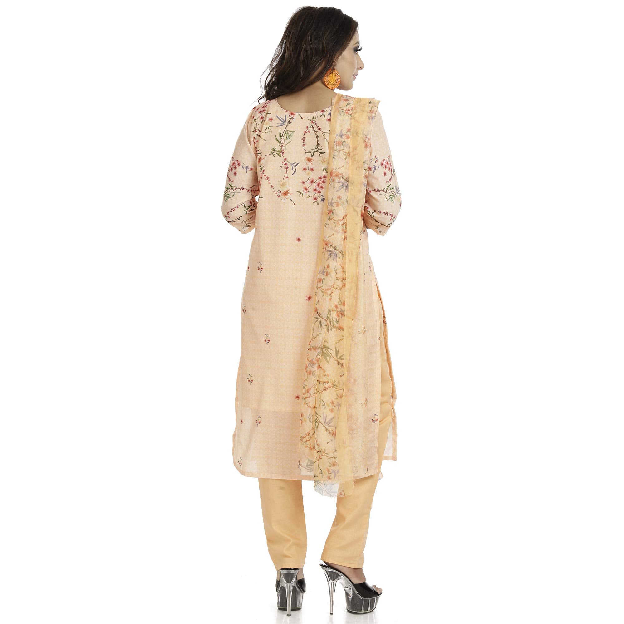 DRAVINAM Trends Women's Unstitched Muslin Digital Printed Salwar Suit Dress Material with Tabby Lining Printed Dupatta (Free size_Sea Green)