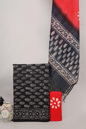 DRAVINAM Trends Jaipuri Hand Block Print Pure Kota Doriya Unstitched Suit Dress Material with Kota Doriya Hand Printed Dupatta