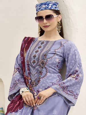 DRAVINAM Trends Unstitched Pakistani Embroidered Pure Rayon Salwar Suit Dress Materials with Cotton Dupatta