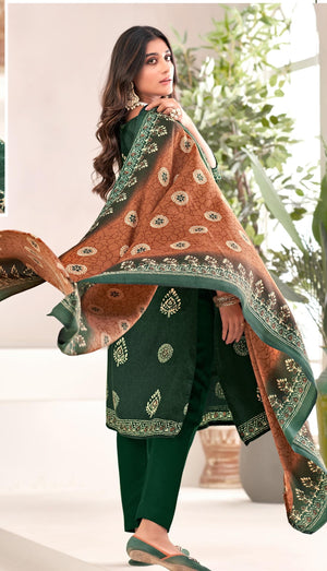 DRAVINAM Trends Women's Digital Printed Pashmina Unstitched Salwar Suit Dress Material with Digital Printed Pashmina Shawl Dupatta