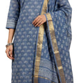 Jaipuri Hand Block Print Pure Kota Doriya Unstitched Suit Dress Material with Kota Doriya Hand Printed Dupatta