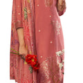 DRAVINAM Trends Women's Unstitched Maslin Salwar Suit Dress Material - Pure Bemberg Maslin Jacquard Kameez II Pure Jam Unstitch Bottoms II Viscose Maslin Digital Prints Dupatta