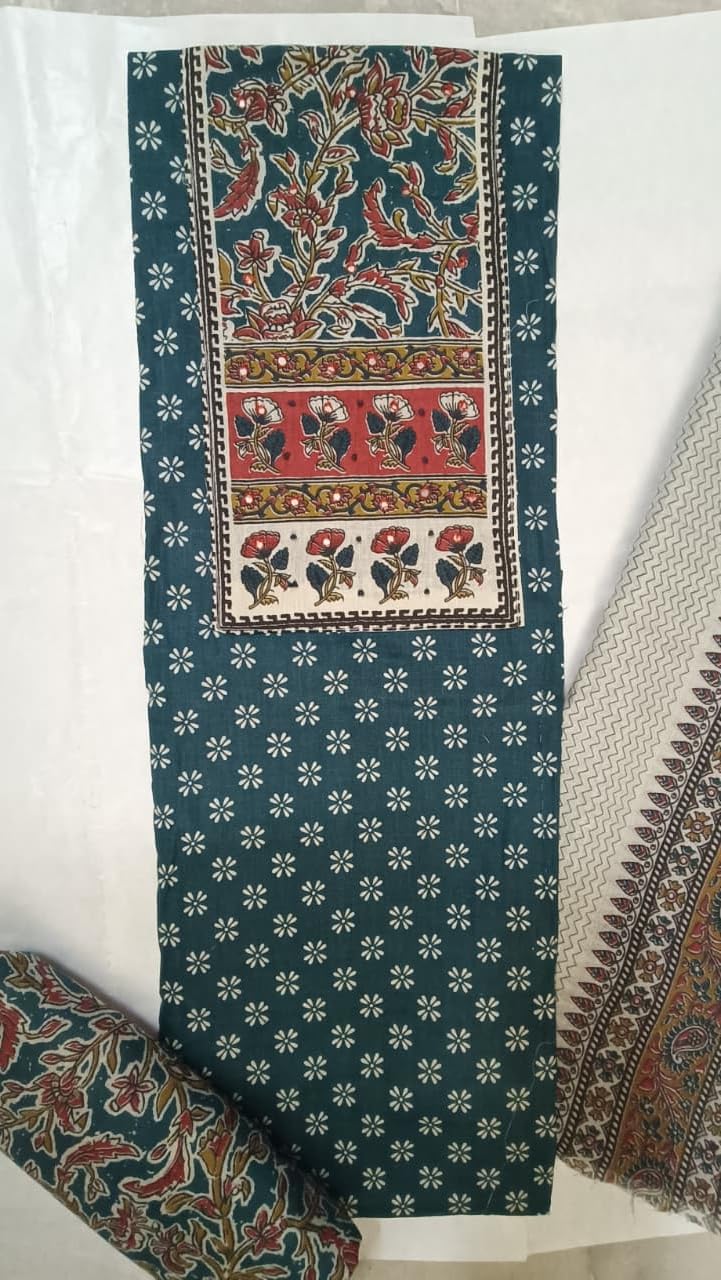 DRAVINAM Trends Women's Ethnic Pure Cotton Jaipuri Printed Unstitched Salwar Suit Dress Material with Dupatta