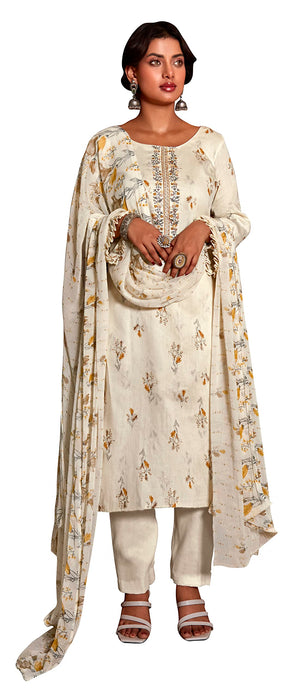 DRAVINAM Trends Women's Cotton Embroidered Unstitiched Salwar Suit Material
