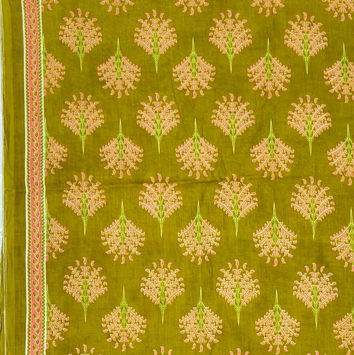 DRAVINAM Trends Jaipuri Print Cambric Cotton Unstitched Salwar Suit Dress Material for Women with Mulmul Cotton Dupatta