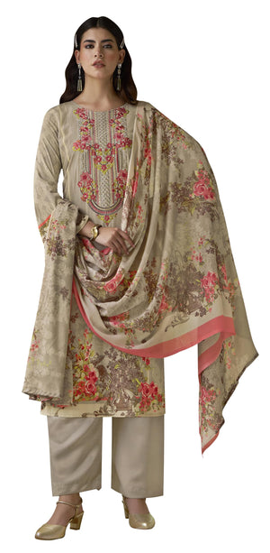 DRAVINAM Trends Unstitched Pakistani Embroidered Pure Rayon Salwar Suit Dress Materials with Cotton Dupatta