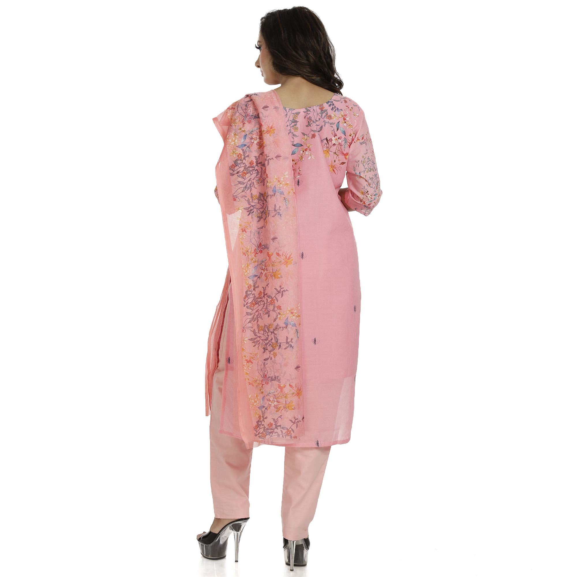 DRAVINAM Trends Women's Unstitched Muslin Digital Printed Salwar Suit Dress Material with Tabby Lining Printed Dupatta (Free size_Sea Green)
