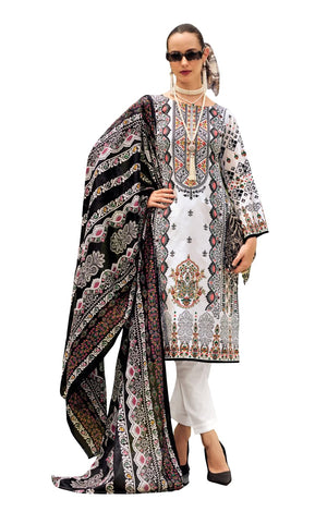 DRAVINAM Trends Kurti 2.50 mtrs, Pure Cotton (3 mtrs apx), Pure MAL MAL Cotton Dupatta Digital Print|Black 1