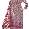 DRAVINAM Trends Women's Kashmiri Kani Printed Woolen Pashmina Unstitch Salwar Suit Dress Material with Printed Woolen Warm Shawl Dupatta