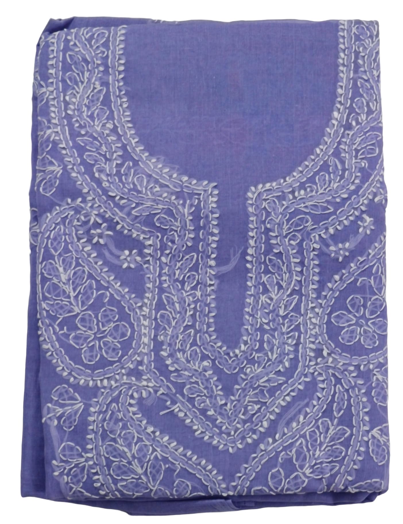 DRAVINAM Trends Women’s Cotton Unstitched Chikankari Suit Set with Dupatta & Bottom | Hand-Embroidered Lucknowi Dress Material | Premium Ethnic Wear for Women | Free Size (3-Piece)