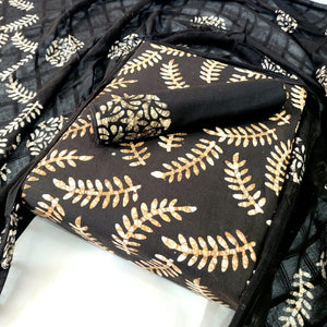 DRAVINAM Trends Unstitched Jaipuri Handmade Wax Batik Print Soft Cotton Dress Material with Dupatta