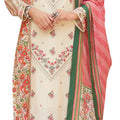 DRAVINAM Trends Women's Unstitched Masline Embroidered Suit Material - Viscose Maslin Embroidered Printed Shirt II Maslin Bottoms II Maslin Digital Printed Dupatta