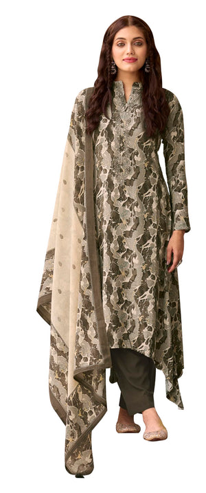 DRAVINAM Trends Women's Unstitched digital Print Woollen Viscose Pashmina embroidered Salwar Suit Dress Material with Wool Pashmina Digital Printed Shawl Dupatta