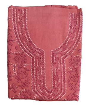 DRAVINAM Trends Women’s Cotton Unstitched Chikankari Suit Set with Dupatta & Bottom | Hand-Embroidered Lucknowi Dress Material | Premium Ethnic Wear for Women | Free Size (3-Piece)