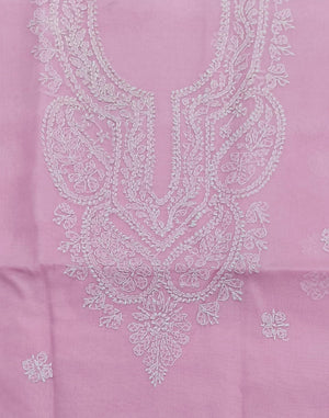 DRAVINAM Trends Women’s Cotton Unstitched Chikankari Suit Set with Dupatta & Bottom | Hand-Embroidered Lucknowi Dress Material | Premium Ethnic Wear for Women | Free Size (3-Piece)