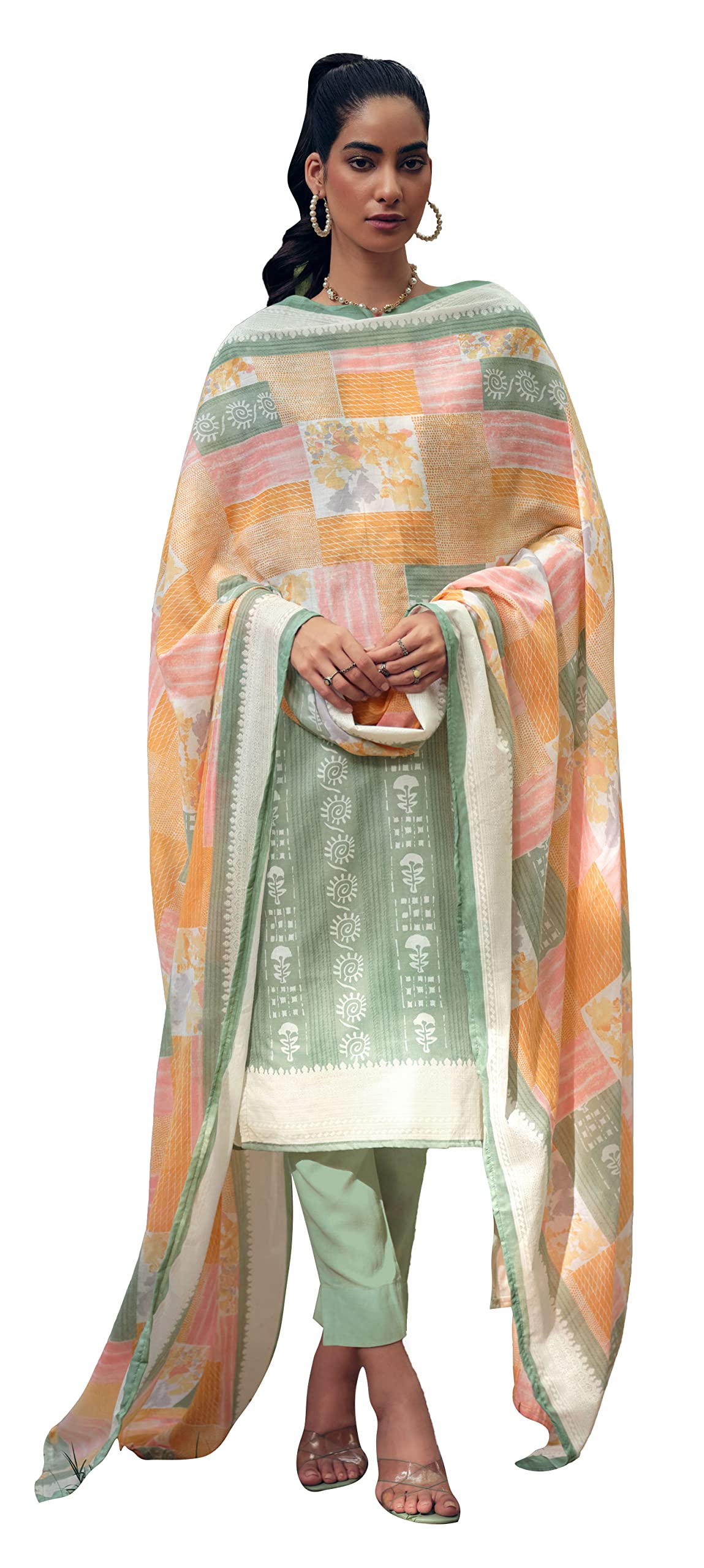 DRAVINAM Trends Unstitch Cotton Salwar Suit Set