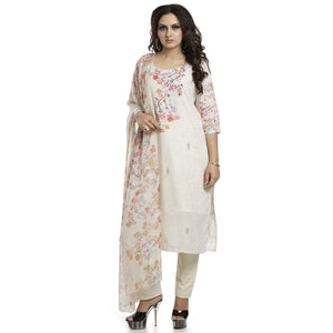 DRAVINAM Trends Women's Unstitched Muslin Digital Printed Salwar Suit Dress Material with Tabby Lining Printed Dupatta (Free size_Sea Green)