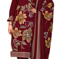 DRAVINAM Trends Women's Winter Wear Unstitched Digital Floral Printed Embroidered Viscose Pashmina Woollen Salwar Suit Dress Material with Pashmina Digital Printed Brasso Shawl Dupatta