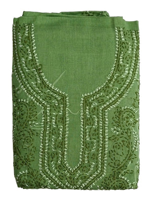 DRAVINAM Trends Women’s Cotton Unstitched Chikankari Suit Set with Dupatta & Bottom | Hand-Embroidered Lucknowi Dress Material | Premium Ethnic Wear for Women | Free Size (3-Piece)