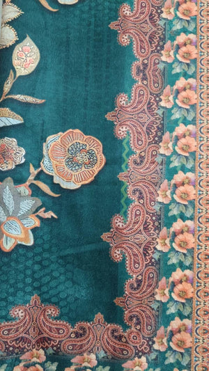 DRAVINAM Trends Women's Winter Wear Unstitched Digital Floral Printed Velvet Salwar Suit Dress Material with Velvet Digital Printed Dupatta
