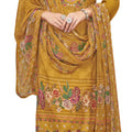 DRAVINAM Trends Women's Unstitched Viscose Maslin Hand Embroidered Suit Material - Viscose Maslin Digital Printed Hand Embroidered Kameez II Rayon Bottoms II Half Pure Digital Printed Dupatta
