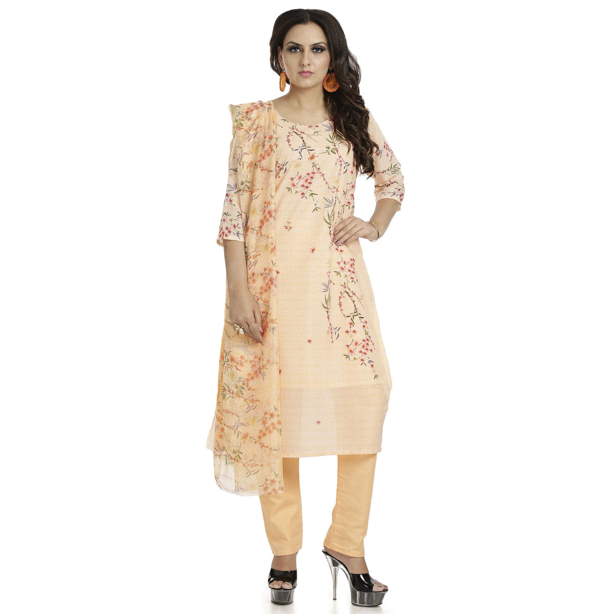 DRAVINAM Trends Women's Unstitched Muslin Digital Printed Salwar Suit Dress Material with Tabby Lining Printed Dupatta (Free size_Sea Green)