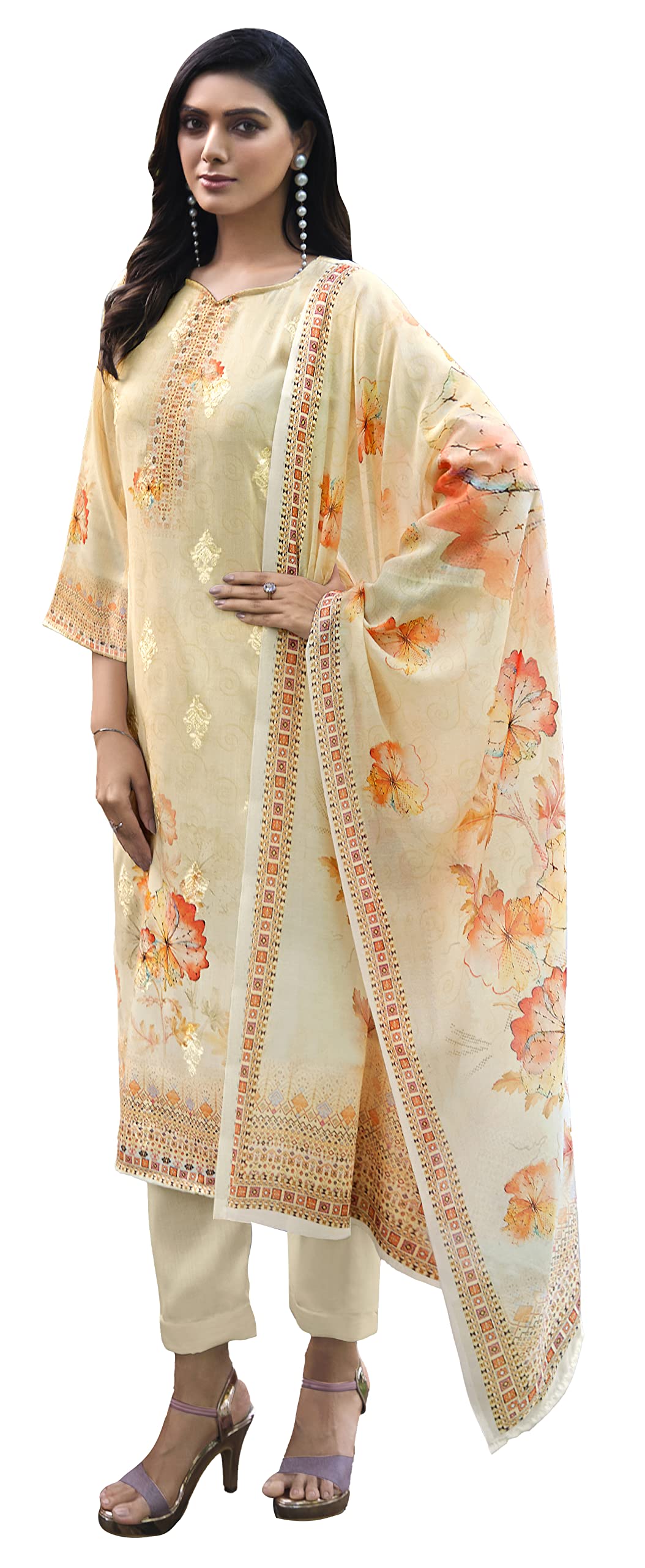 DRAVINAM Trends Cotton Printed Kurta Set