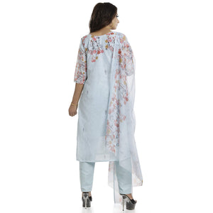 DRAVINAM Trends Women's Unstitched Muslin Digital Printed Salwar Suit Dress Material with Tabby Lining Printed Dupatta (Free size_Sea Green)