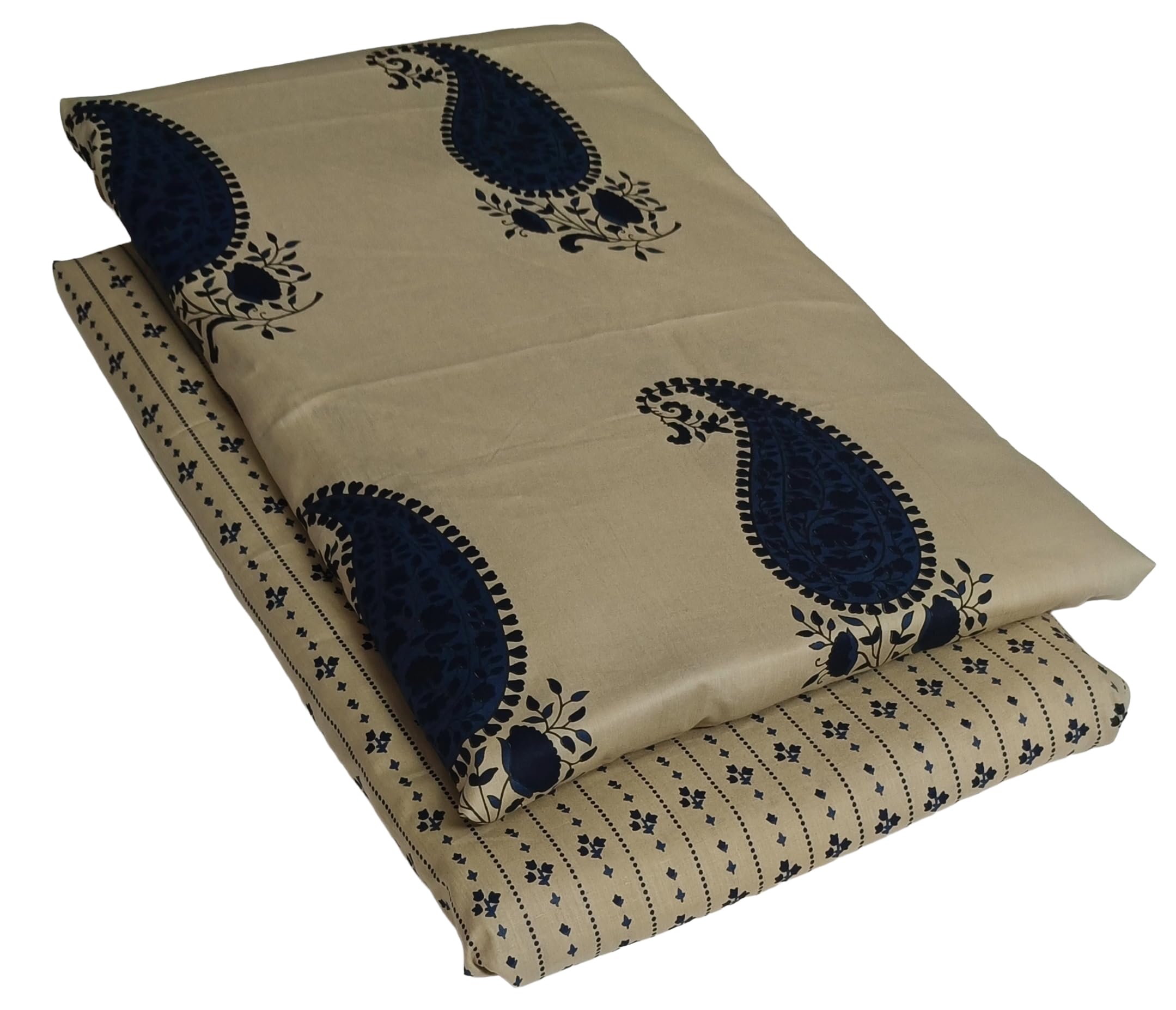 DRAVINAM Trends Jaipuri Print Cambric Cotton Unstitched Salwar Suit Dress Material for Women (Kurta Pant Fabric set)